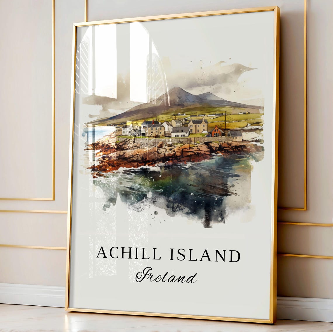 Achill Island Ireland Travel Poster, Custom Text - Image 5