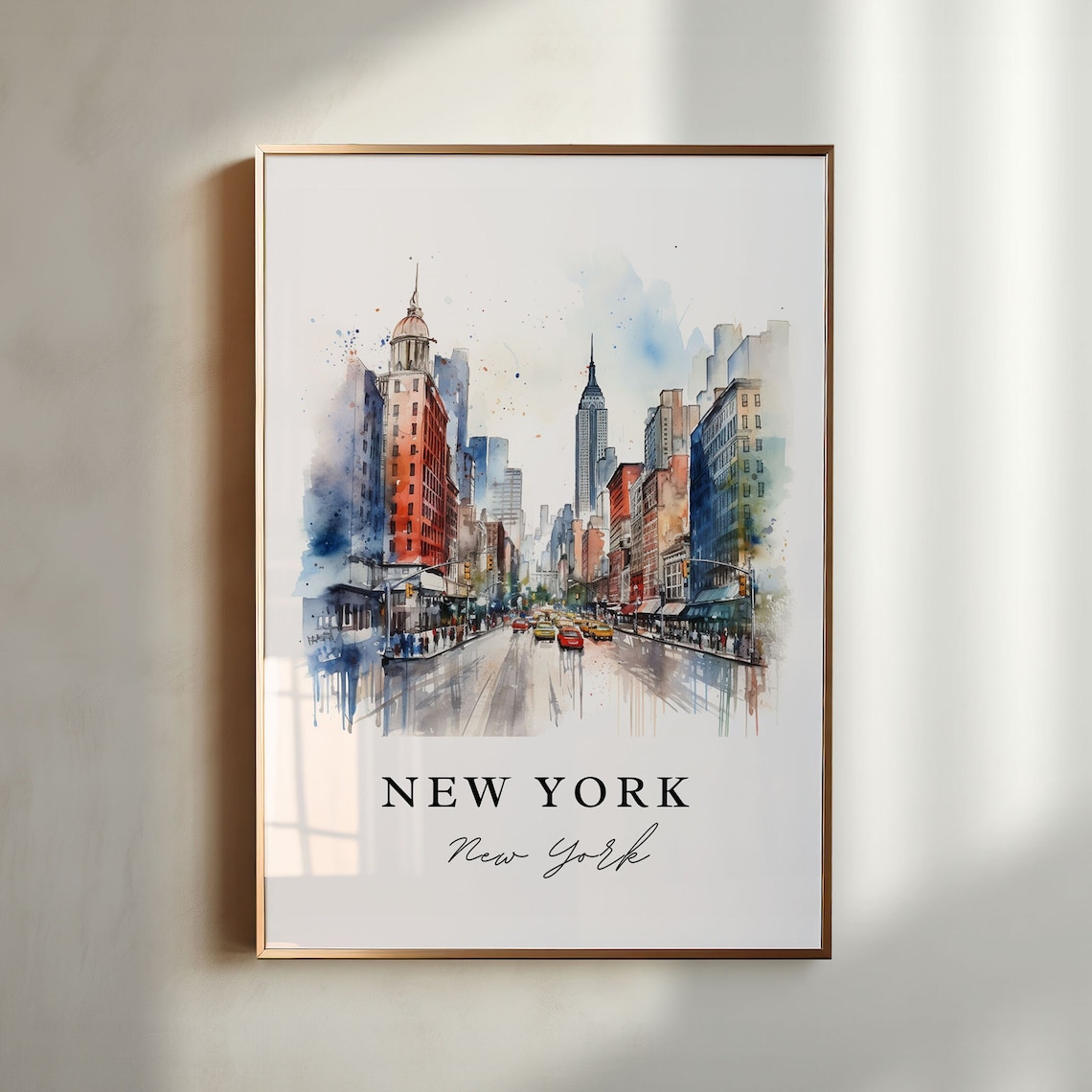 New York City Traditional Travel Poster, NYC