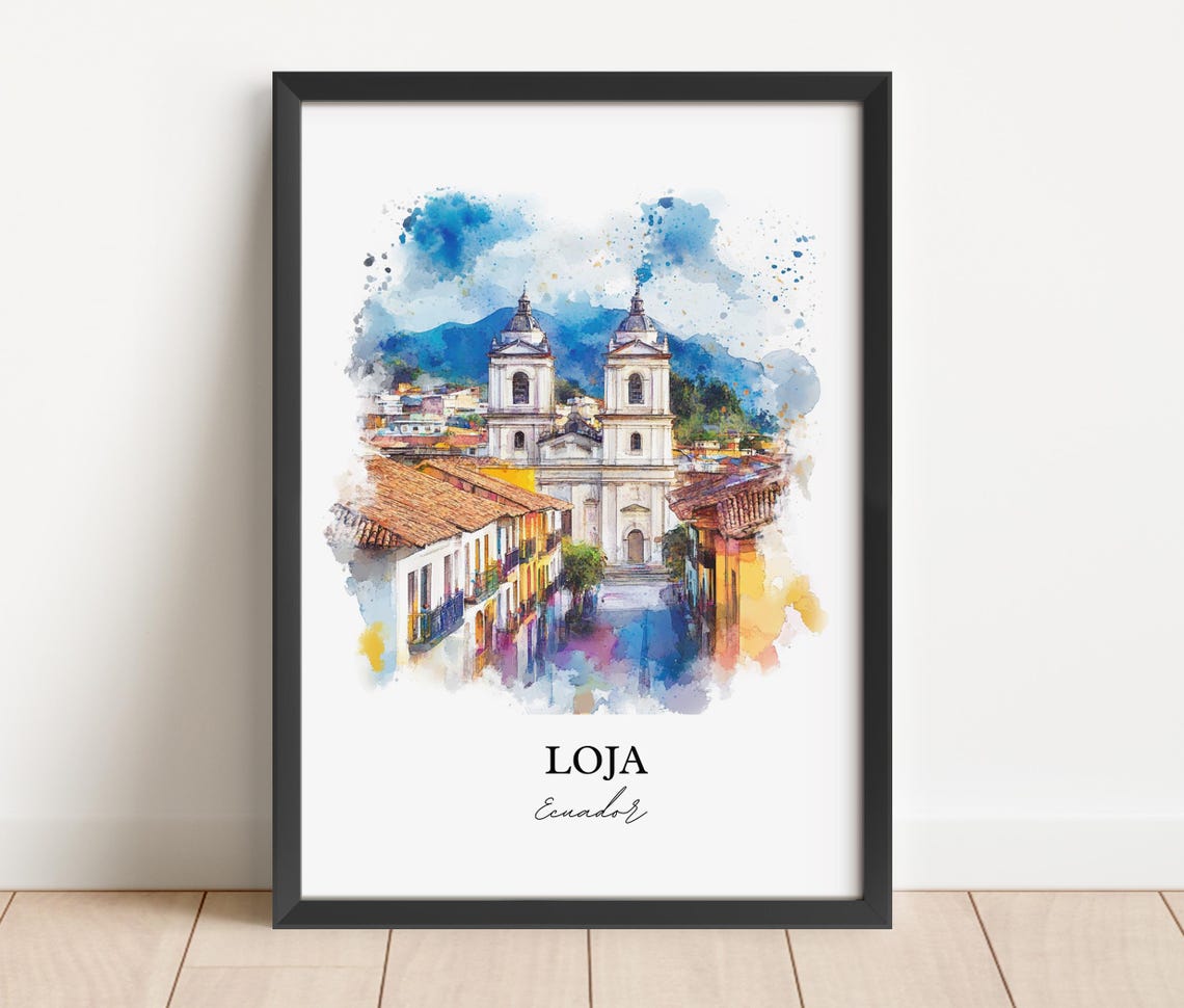 Loja Ecuador Wall Art Cuxibamba Valley Print Watercolor Gift Travel Poster Housewarming - Image 5