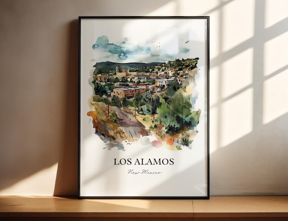 Los Alamos, NM Watercolor Travel Poster Art Print