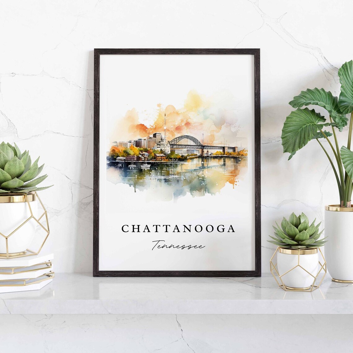Chattanooga TN Custom Text Travel Poster, Personalized Gift