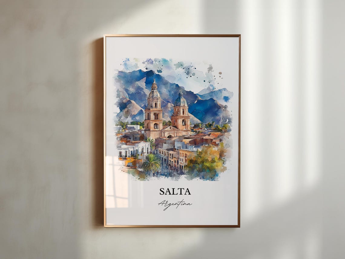 Salta Argentina Wall Art Print Watercolor Gift Travel Poster Housewarming - Image 6