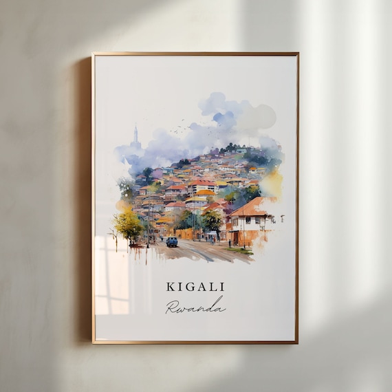 Kigali Africa Poster, Rwanda Wall Art Print