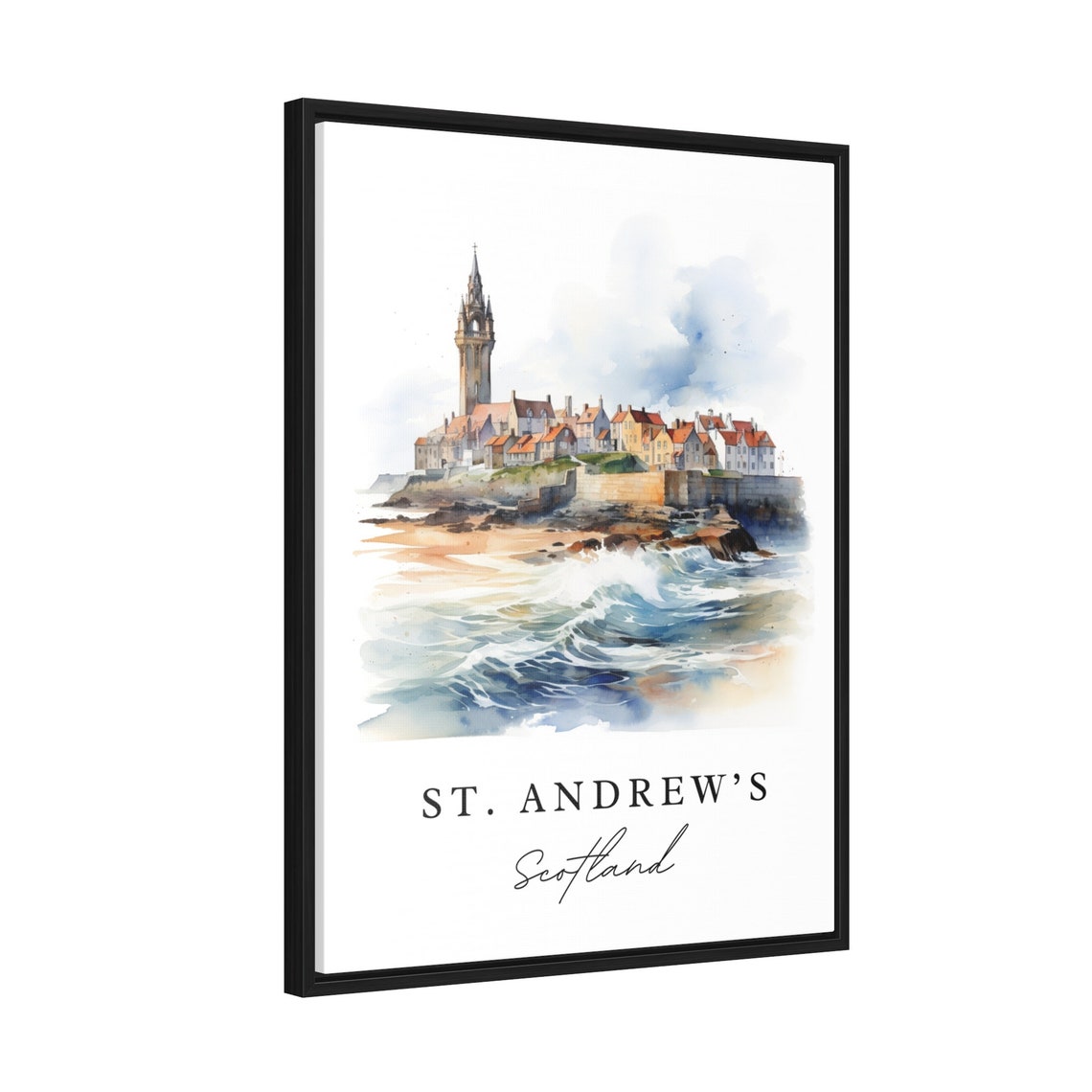 St Andrews Scotland Travel Poster, Custom Text - Image 2