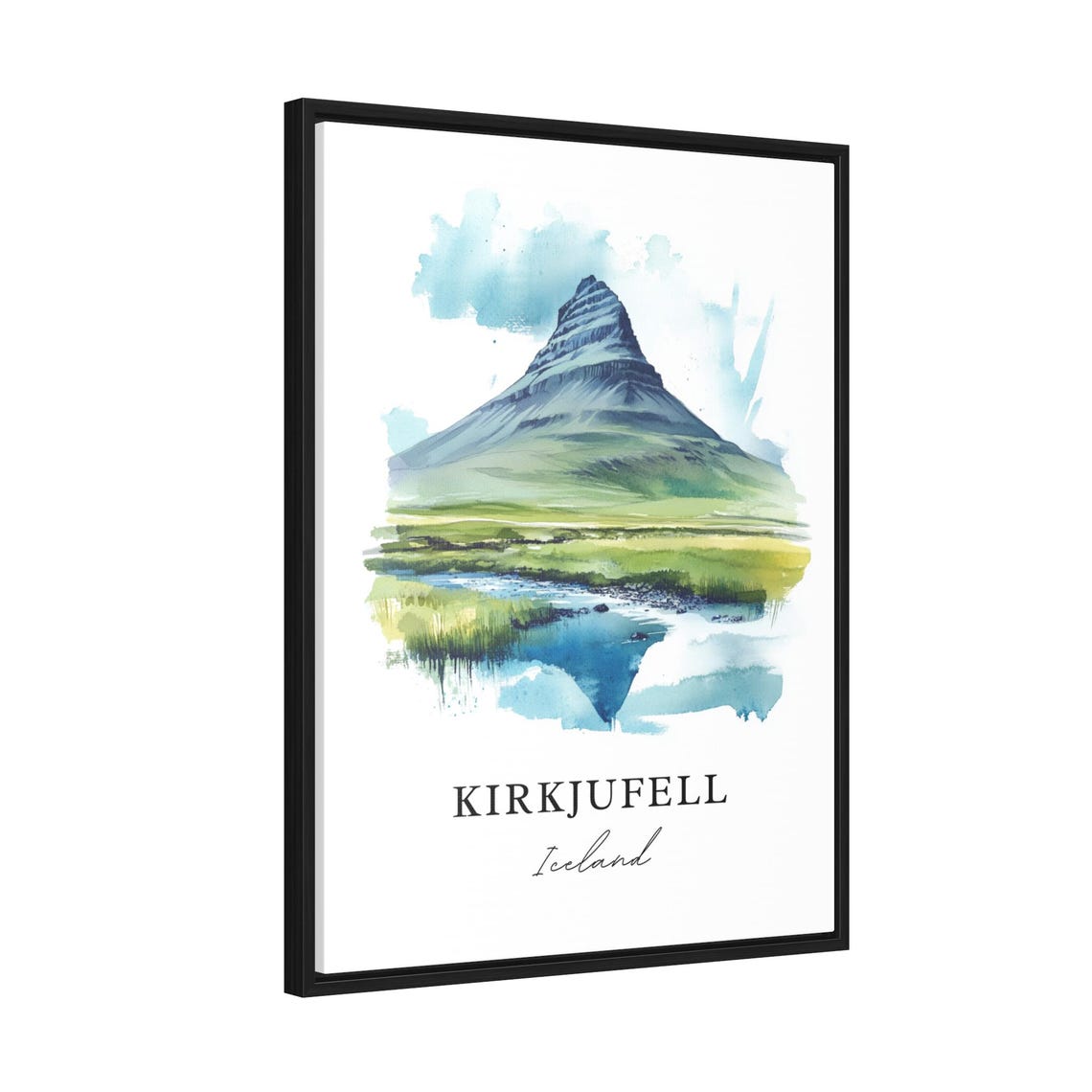 Kirkjufell Watercolor Travel Poster, Iceland - Image 2