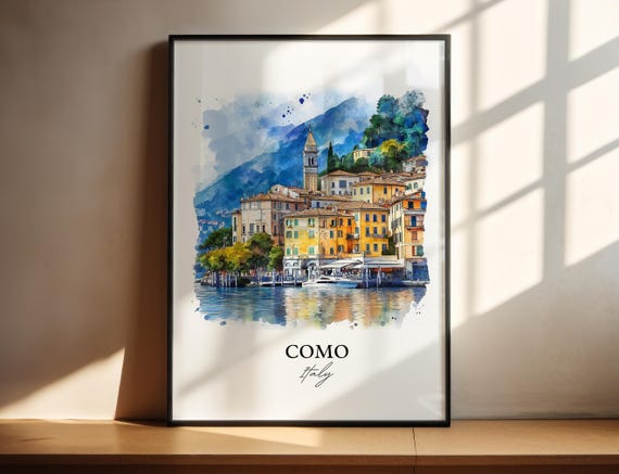 Como Italy Watercolor Lake Travel Poster