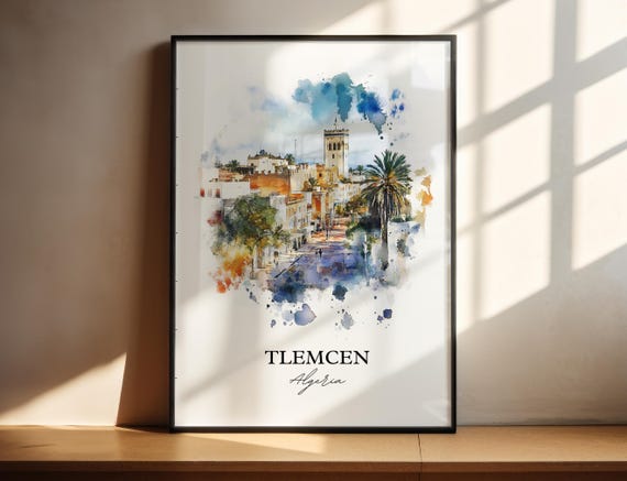 Tlemcen Wall Art Algeria Africa Print Watercolor Gift Travel Poster Housewarming