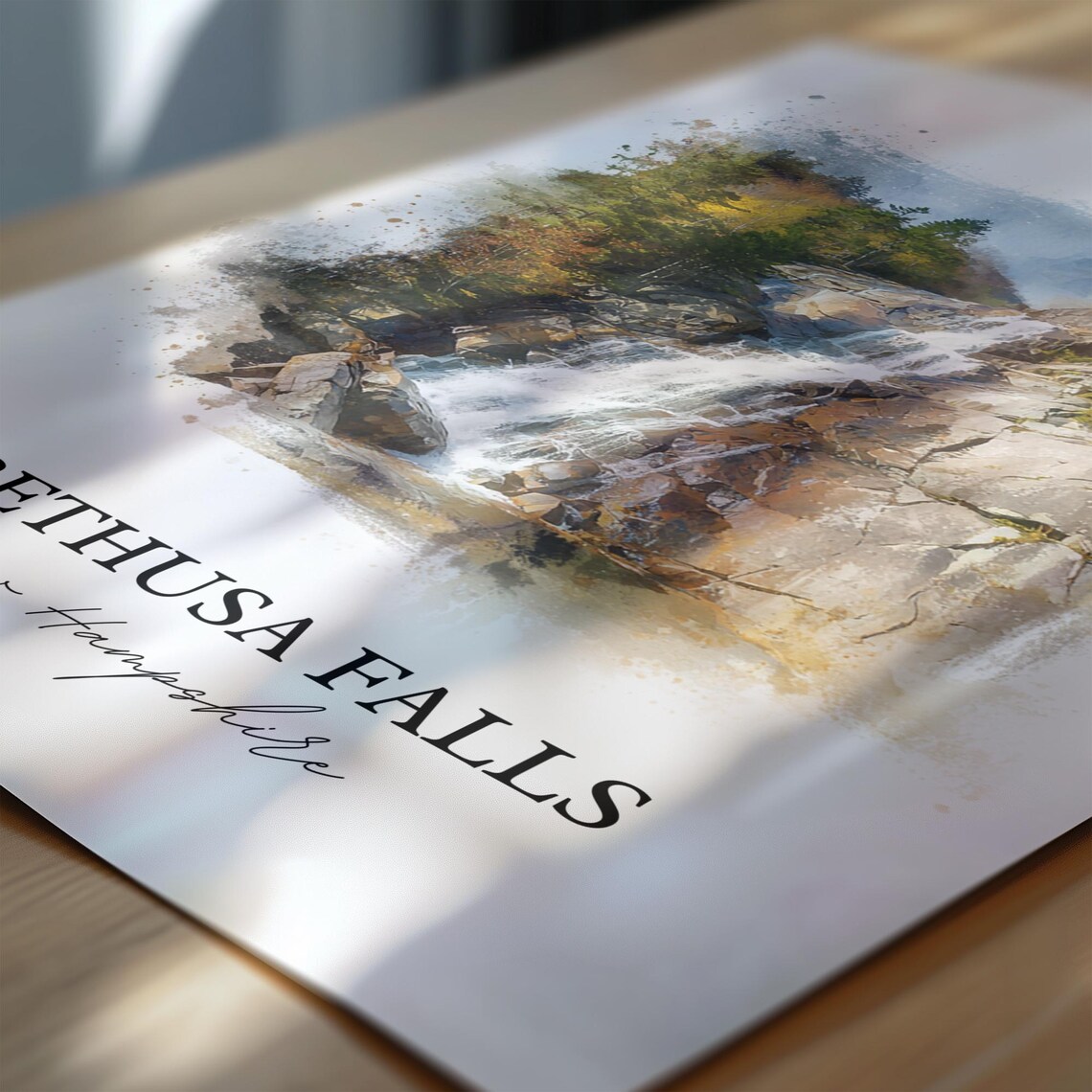 Arethusa Falls New Hampshire White Mountains Waterfall Travel Poster - Image 6
