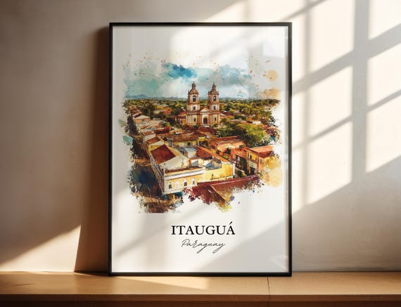 Itaugu Wall Art Paraguay Print Watercolor Gift Travel Poster Housewarming