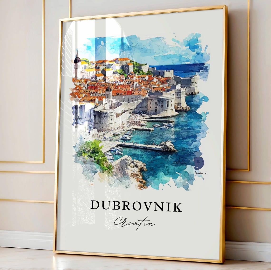 Dubrovnik Croatia Watercolor Travel Poster, Housewarming - Image 4