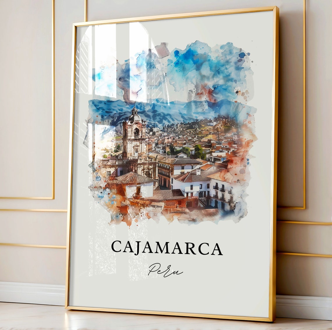 Cajamarca Peru Watercolor Travel Poster - Image 4