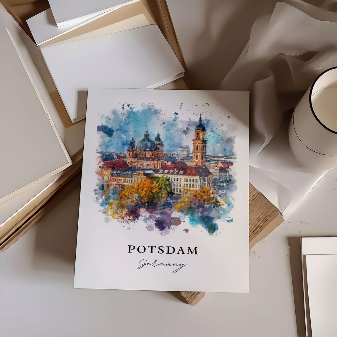 Potsdam Germany Watercolor Travel Poster, Housewarming - Image 6