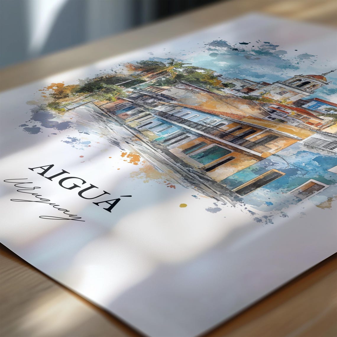 Aigu Uruguay Wall Art Maldonado Print Watercolor Gift Travel Poster Housewarming - Image 6