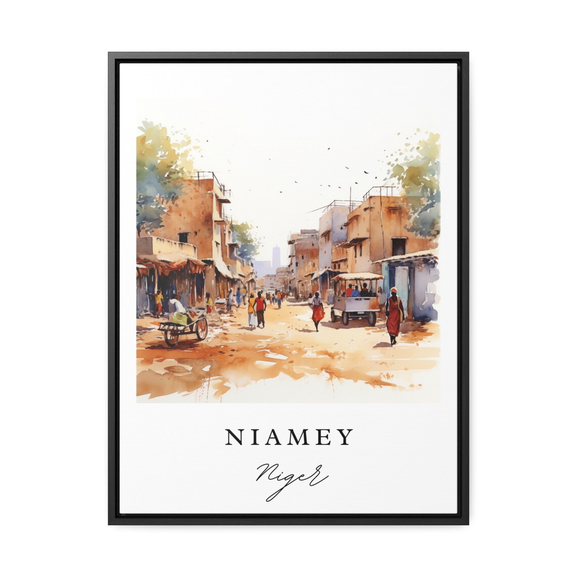 Niamey Niger Personalized Travel Poster, Custom Text - Image 2