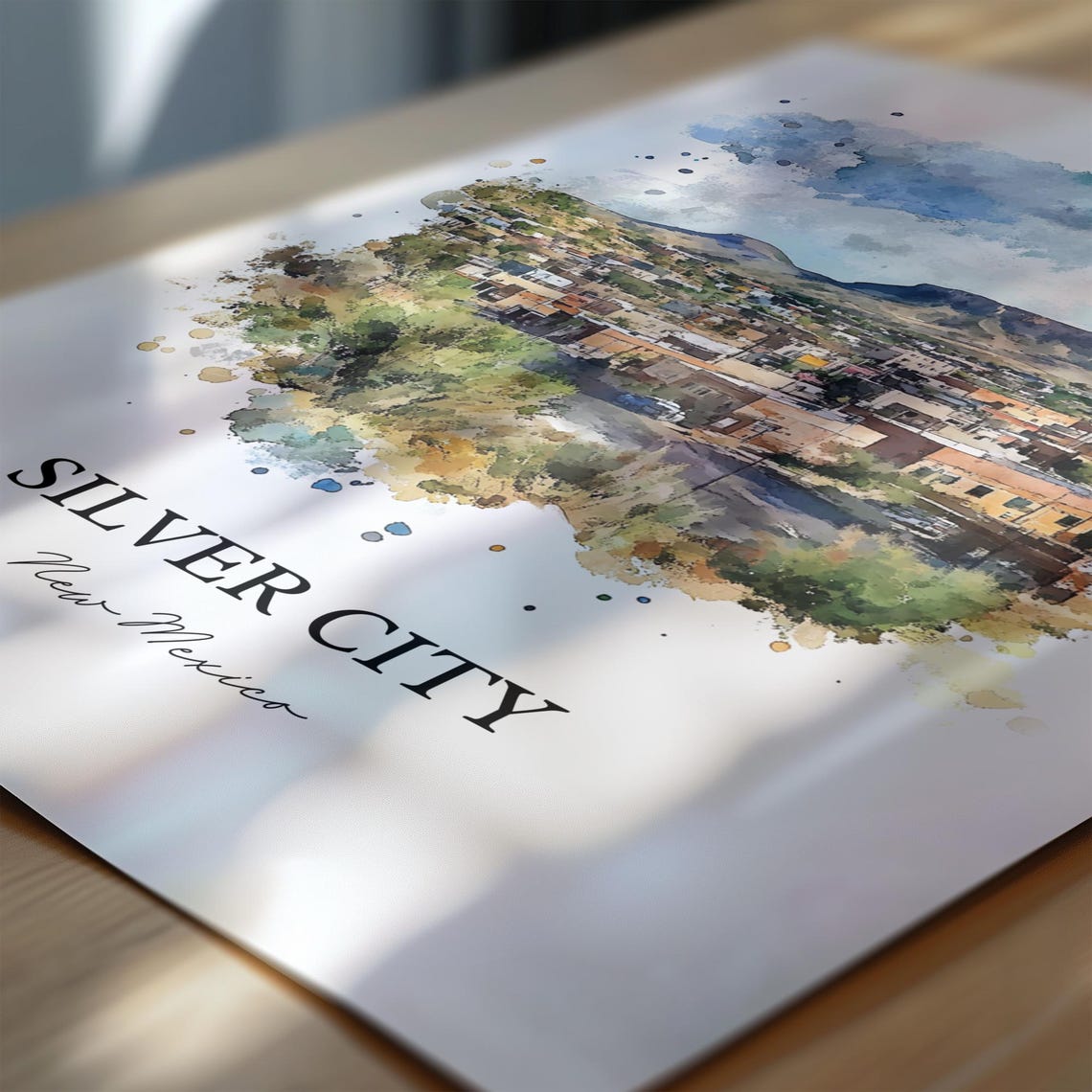 Silver City New Mexico Watercolor Mining Town Mountain Poster - Image 6