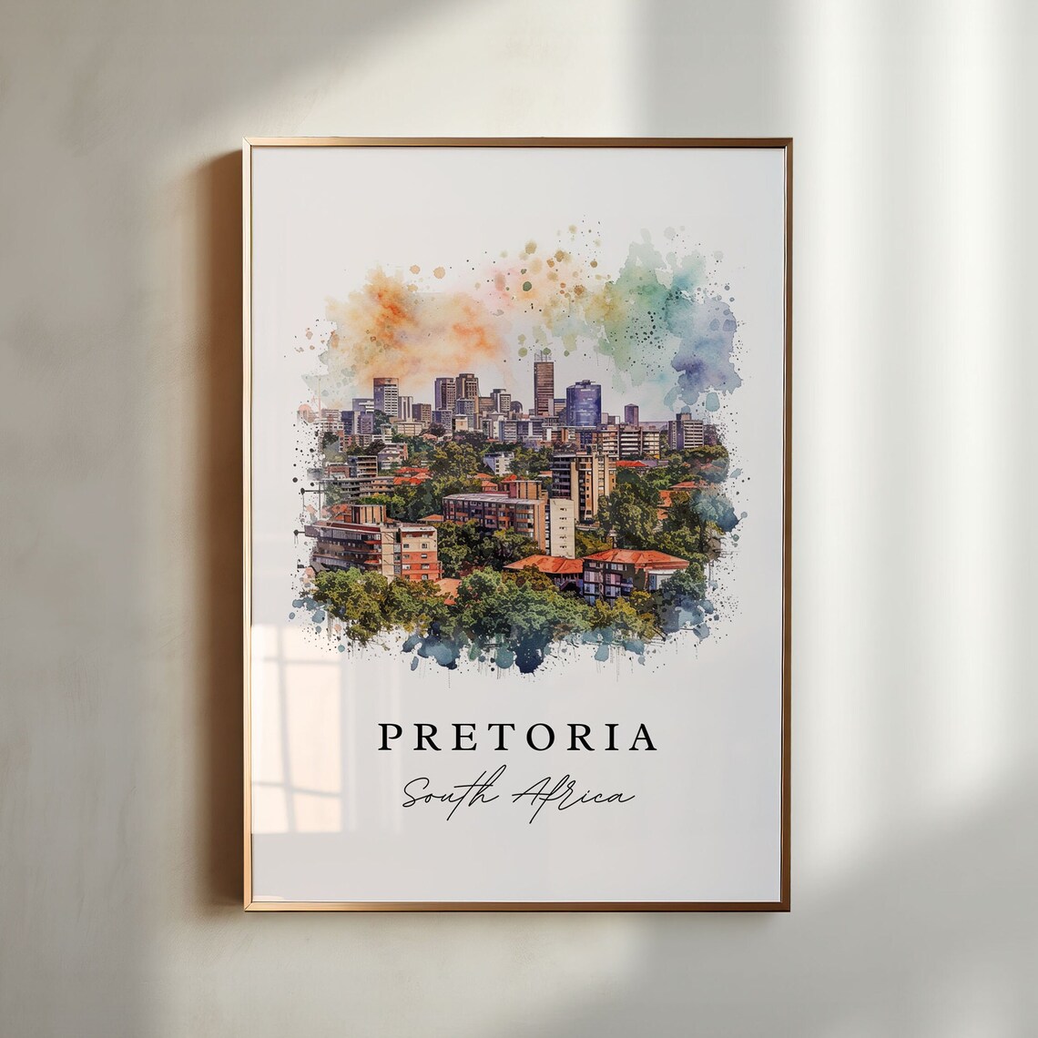 Pretoria South Africa Watercolor Skyline Panorama Travel Poster - Image 7