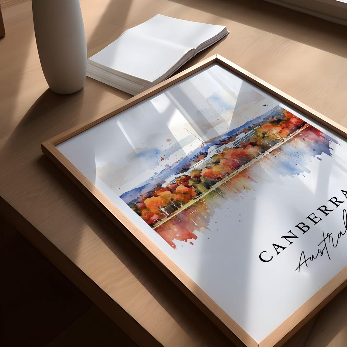 Canberra Australia Wall Art Poster Wedding Gift Birthday Present Custom Text Personalized - Image 5