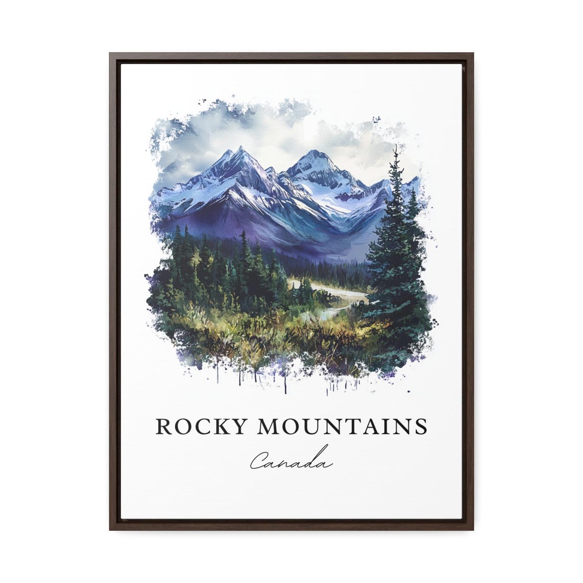 Canadian Rocky Mountains Snow Capped Peaks Evergreen Forest Poster - Image 2