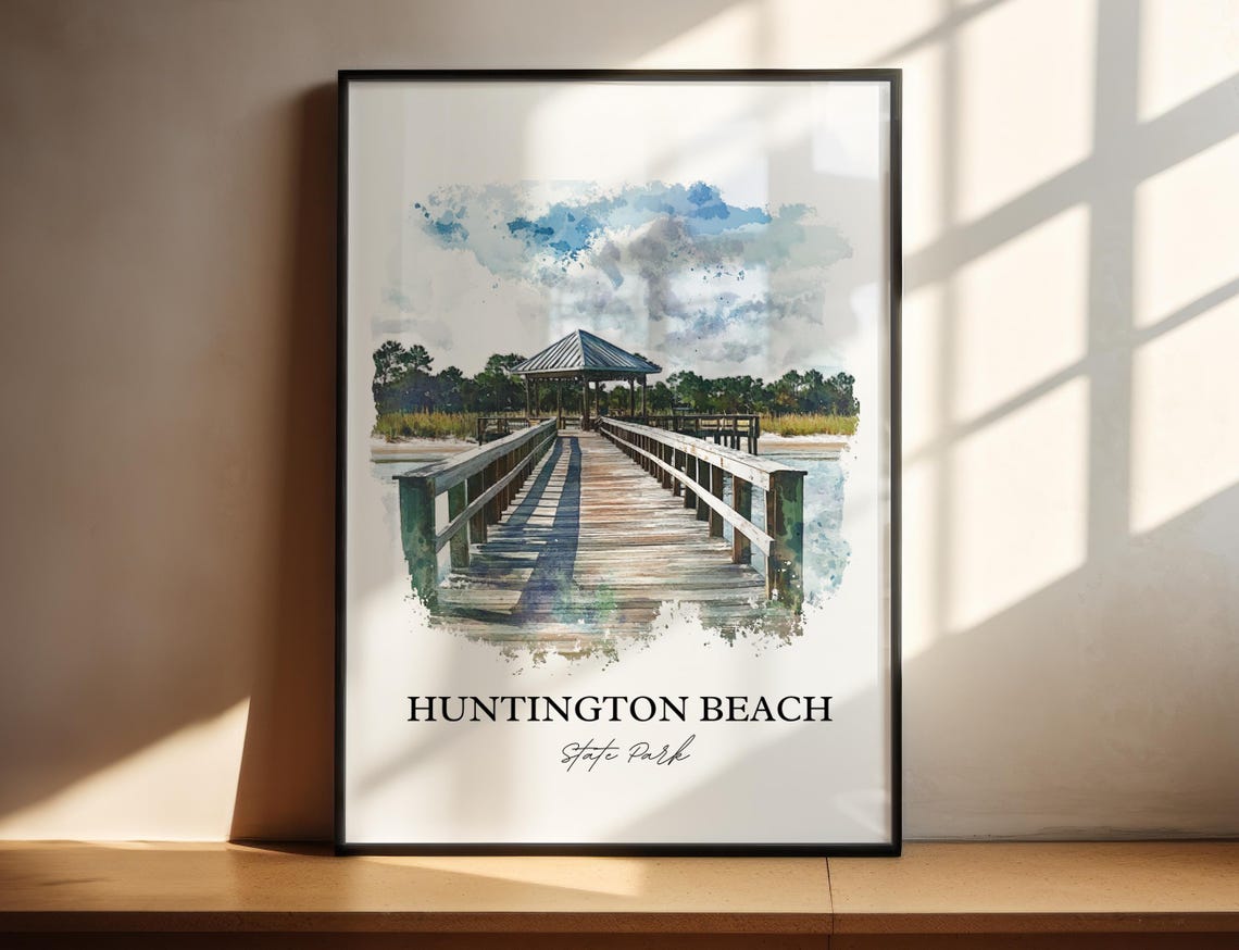 Huntington Beach State Park South Carolina Long Pier Art Poster