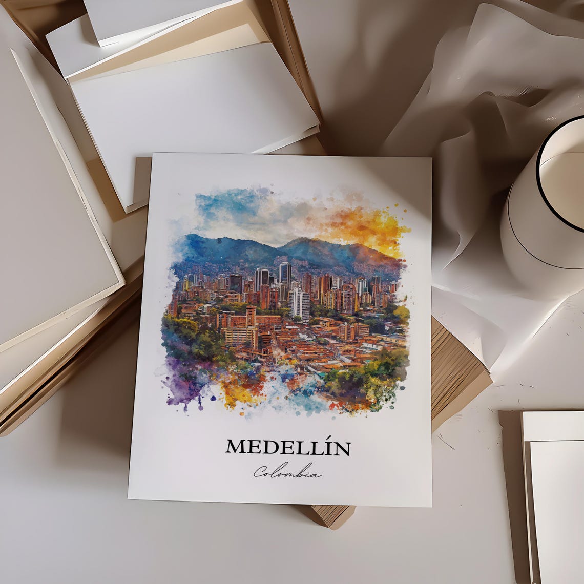 Medelln Wall Art Colombia Print Watercolor Gift Travel Poster Housewarming - Image 2