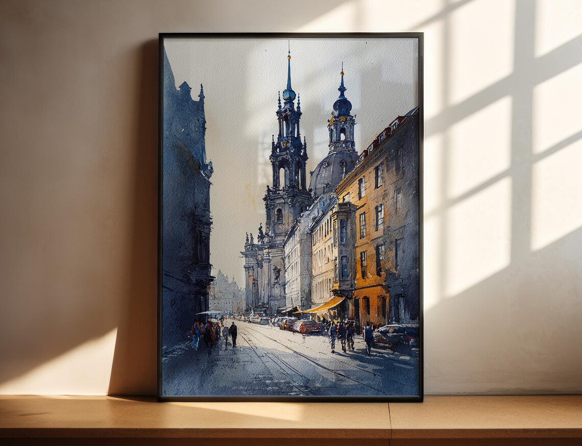 Dresden Germany Watercolor Travel Poster Art Print