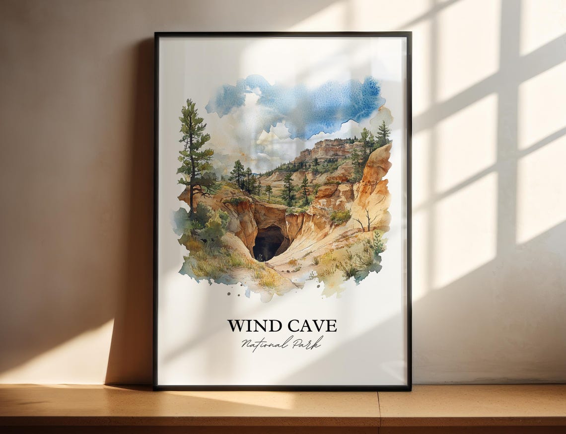 Wind Cave National Park South Dakota Dramatic Canyon Art Poster