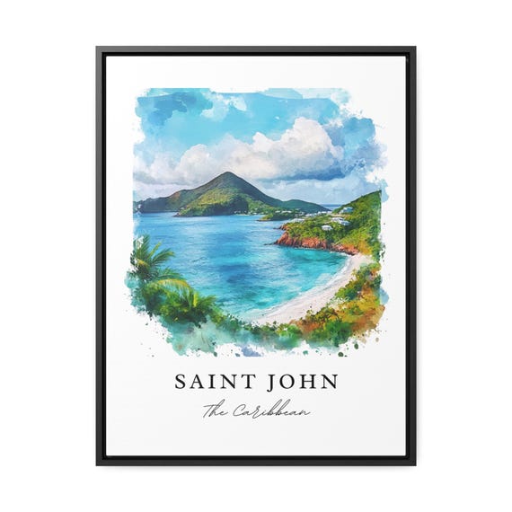 Saint John Caribbean Watercolor Travel Poster