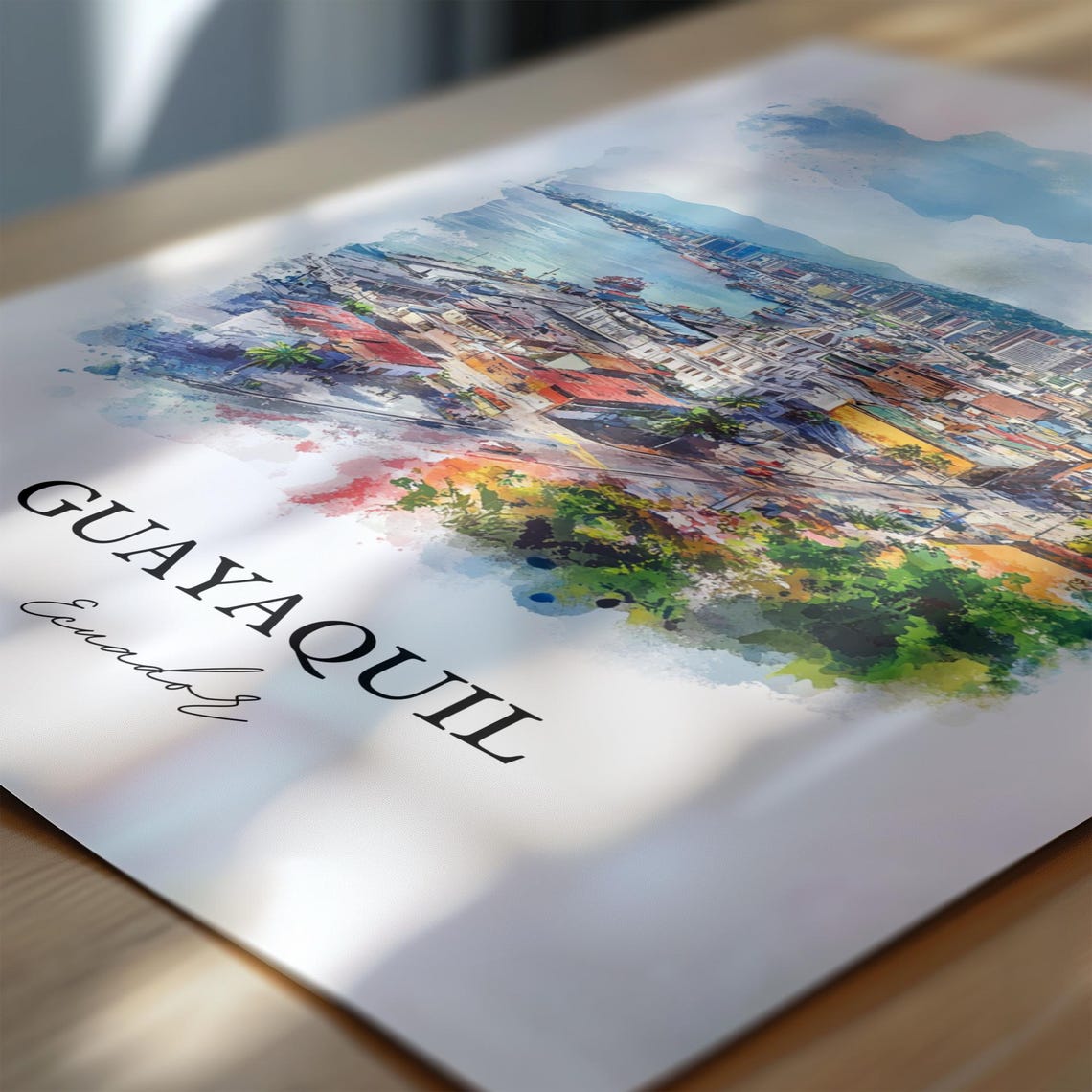 Guayaquil Wall Art Ecuador Print Watercolor Gift Travel Poster Housewarming - Image 7