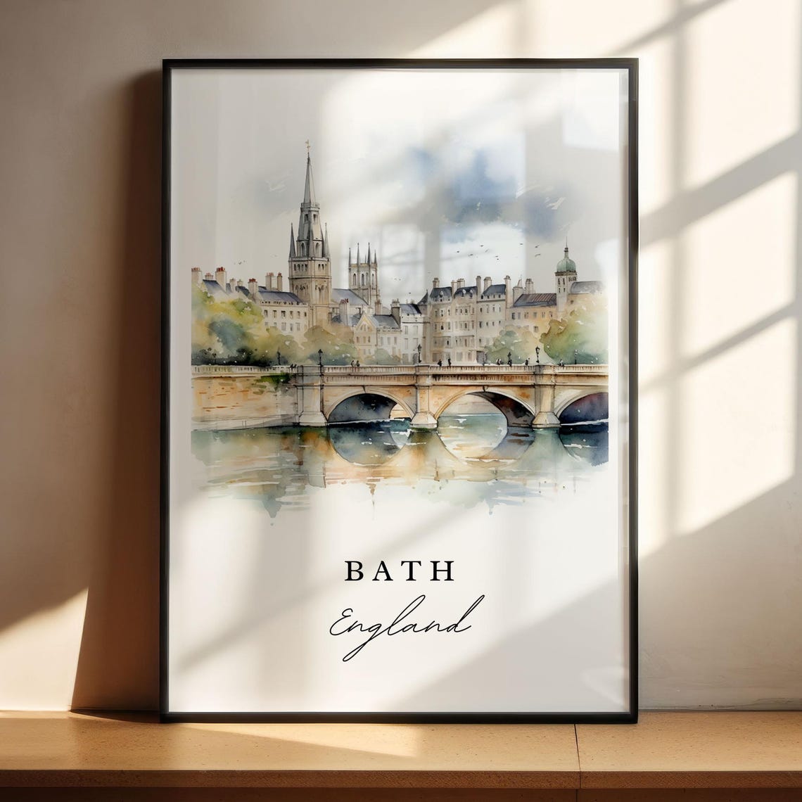 Bath England Travel Poster, Custom Text Art Print - Image 6