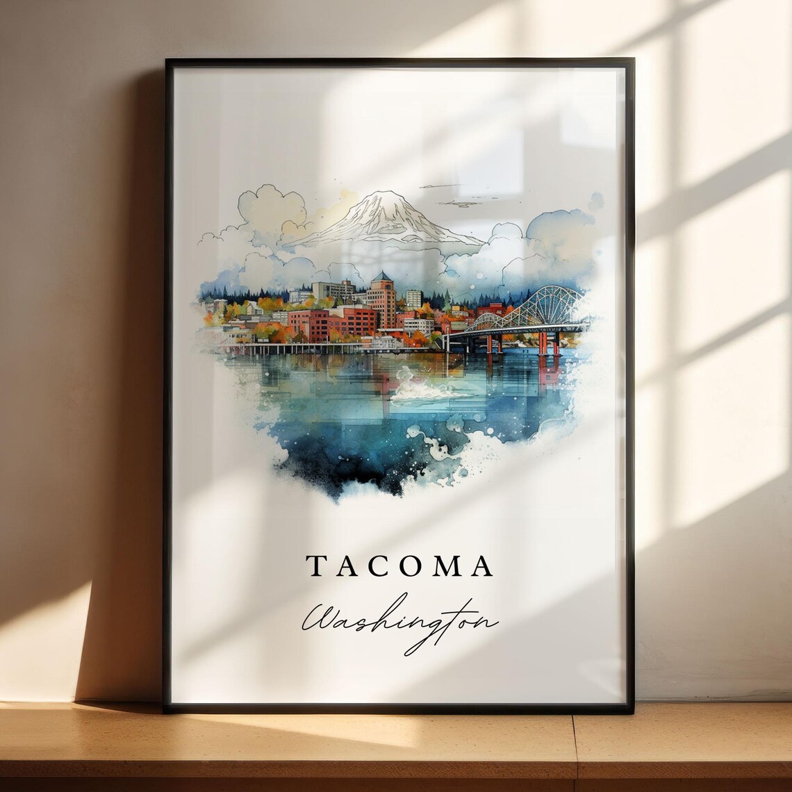 Tacoma WA Washington Poster Print, Custom Text - Image 5