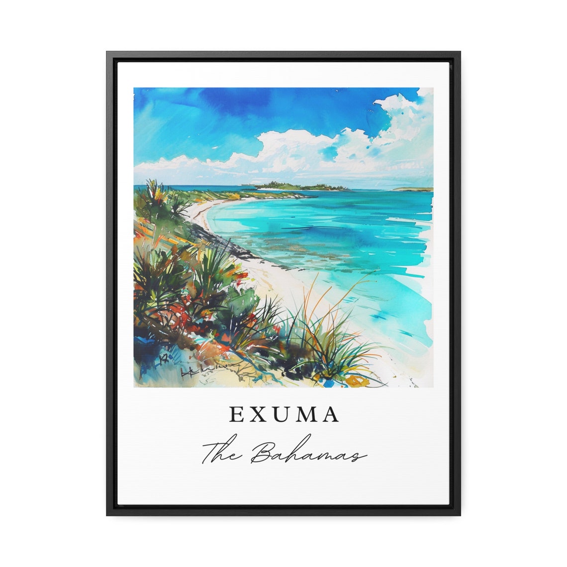 Exuma Bahamas Wall Art The Print Wedding Gift Birthday Present Custom Text Perfect - Image 2