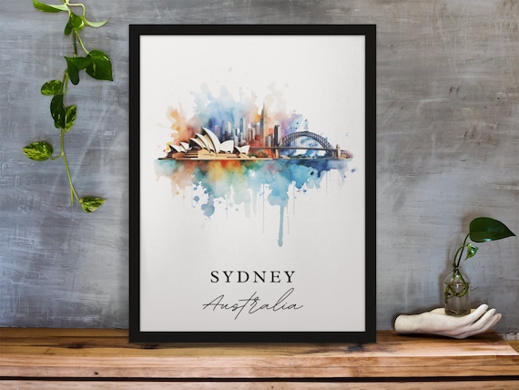 Sydney Traditional Travel Poster, Australia Art Print