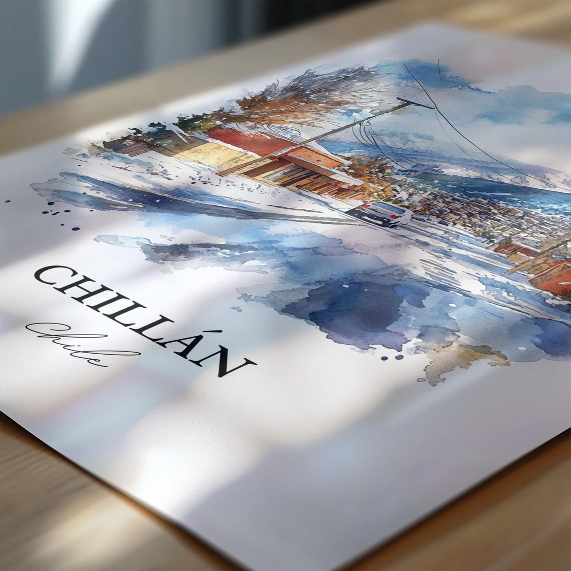 Chilln Chile Wall Art Uble Region Print Watercolor Gift Travel Poster Housewarming - Image 6