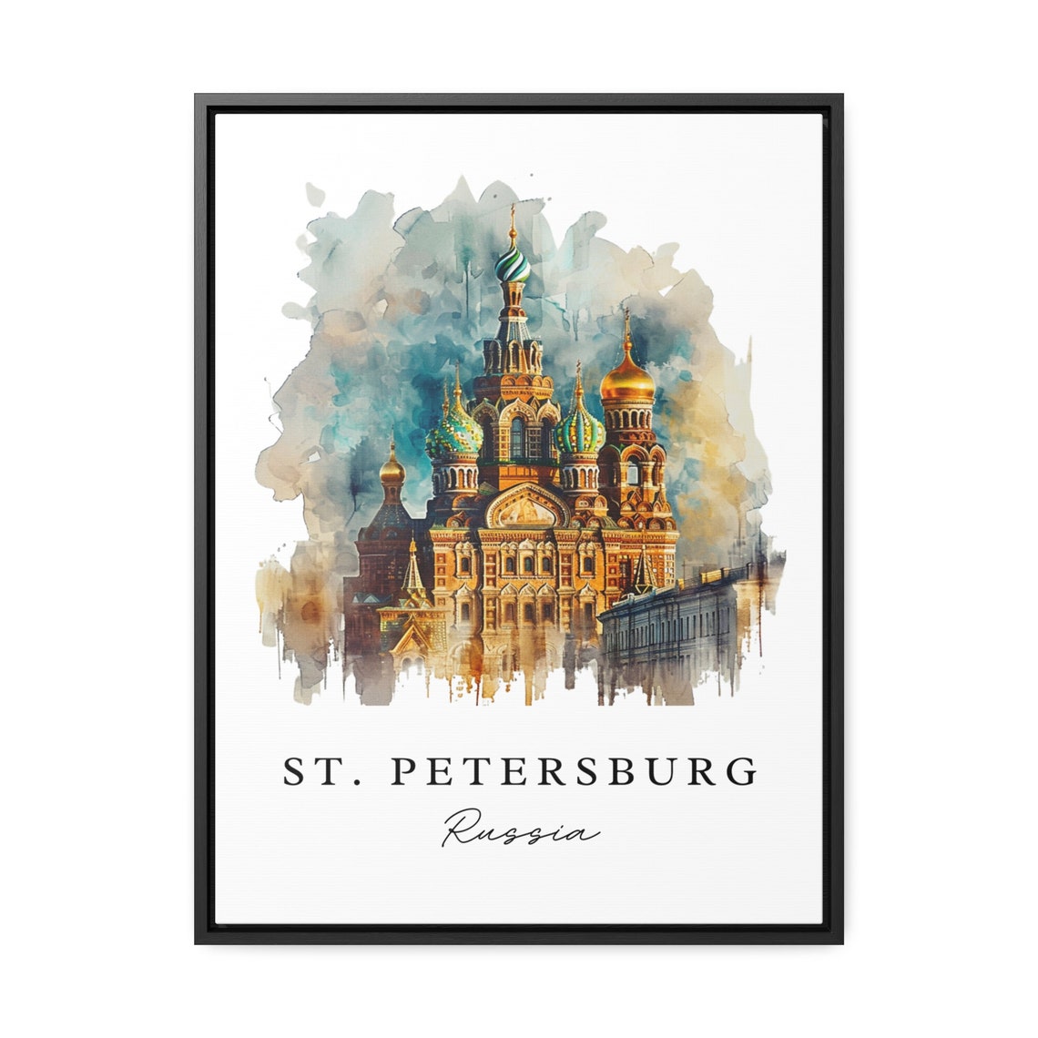 St Petersburg Russia Travel Poster, Custom Text - Image 2