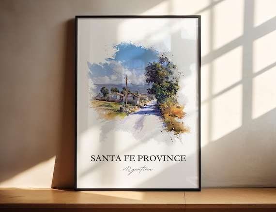 Santa Fe Province Argentina Scenic Watercolor Travel Landscape Art Poster