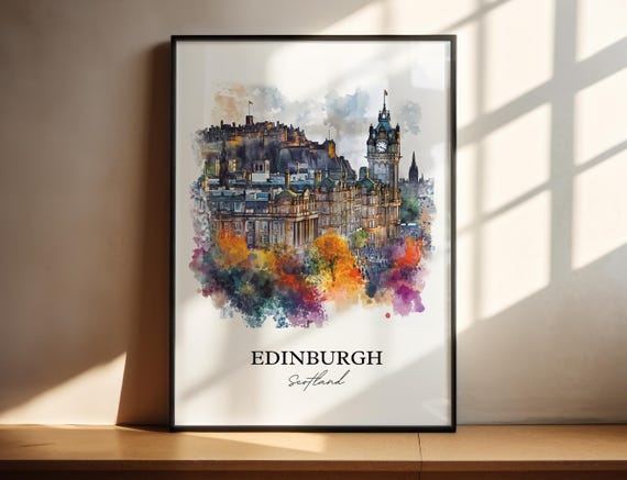 Edinburgh Scotland Housewarming Travel Poster