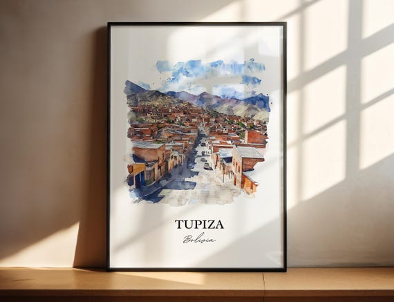 Tupiza Bolivia Wall Art Potos Print Watercolor Gift Travel Poster Housewarming