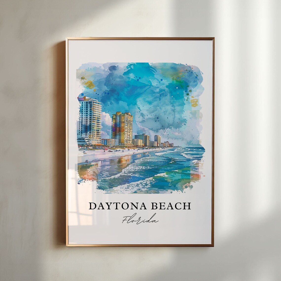 Daytona Beach Watercolor Travel Poster