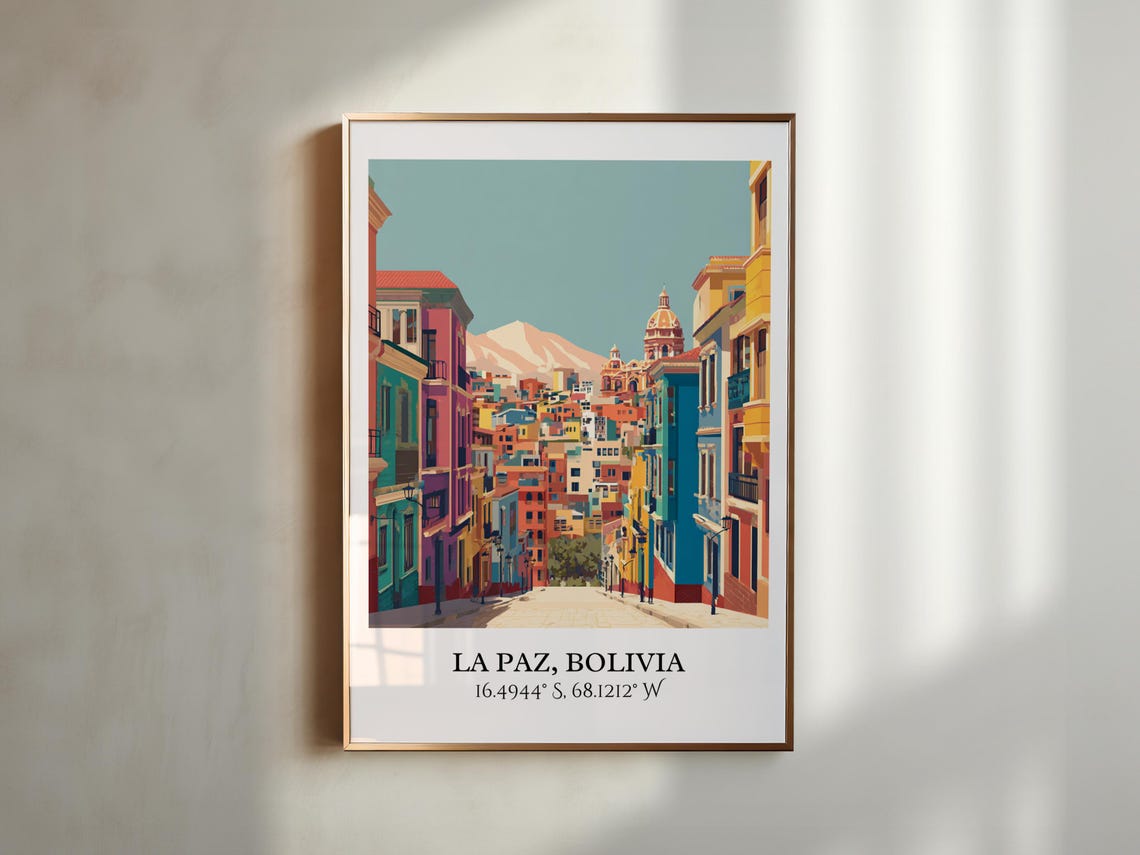 La Paz Art Retro Travel Bolivia Home Decor Gift Prints Housewarming - Image 6
