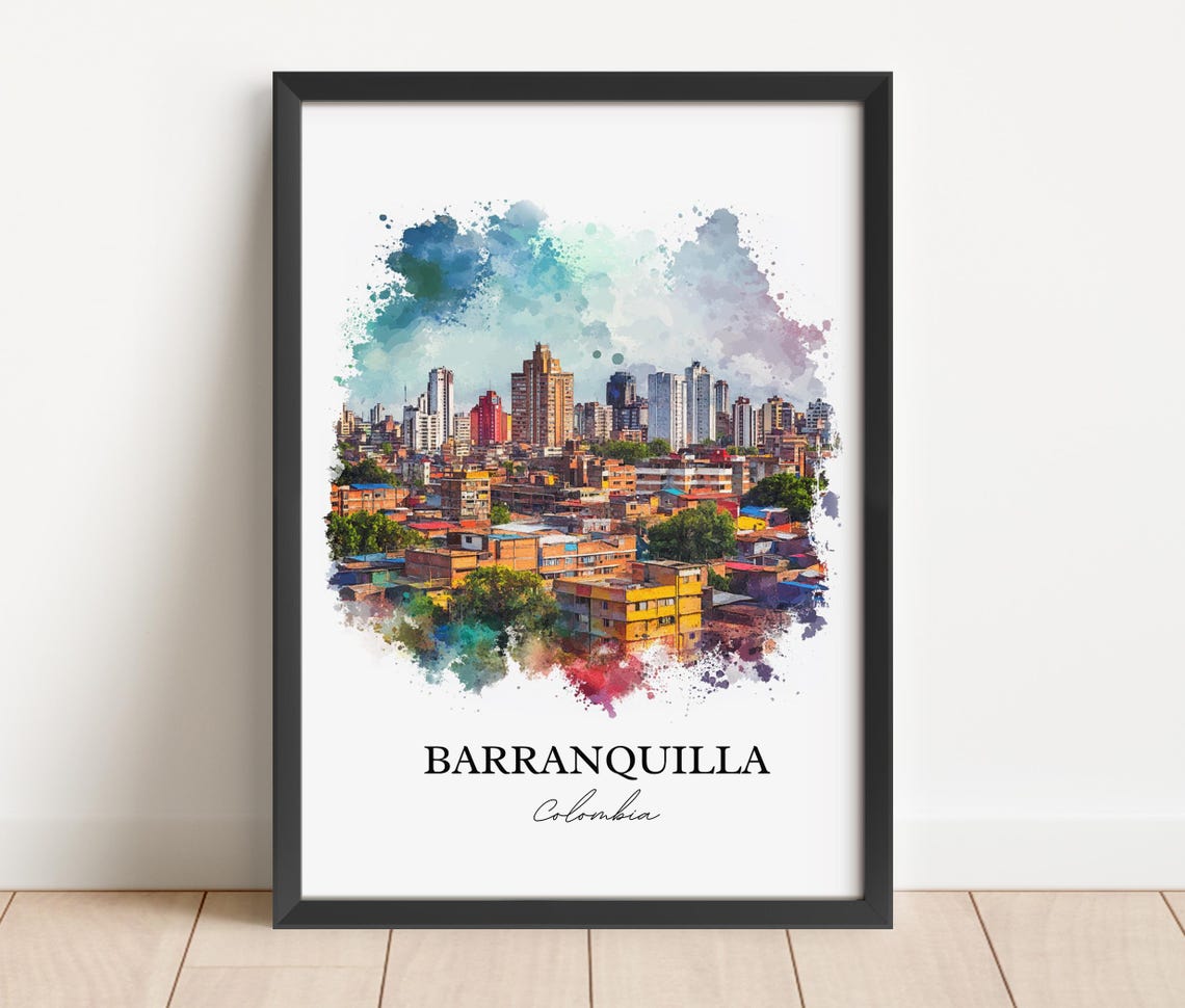 Barranquilla Wall Art Colombia Print Watercolor Gift Travel Poster Housewarming - Image 5
