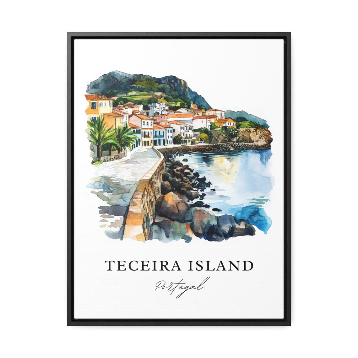 Teceira Island Watercolor Travel Poster, Portugal - Image 2