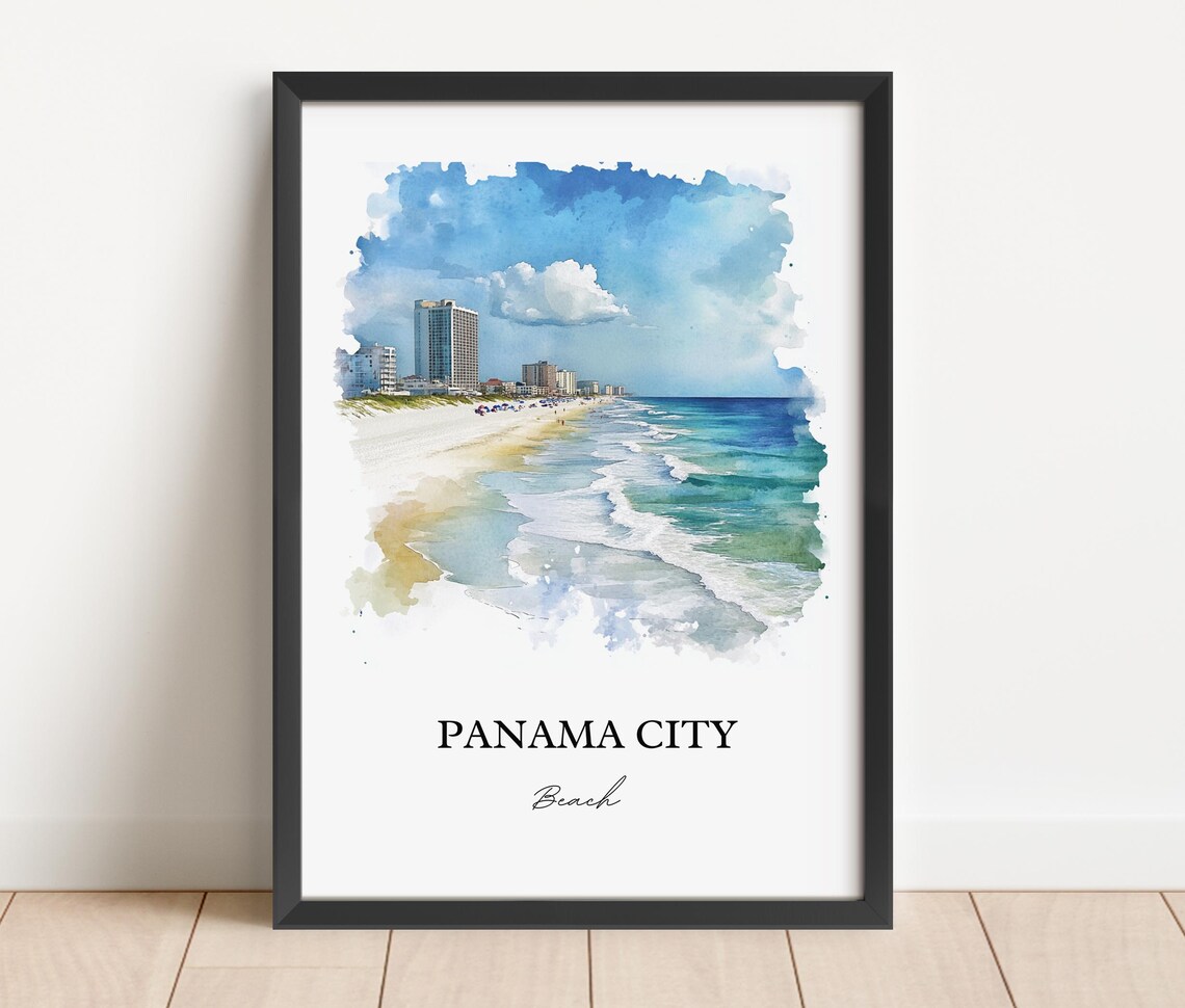 Panama City Beach Watercolor Travel Poster, Florida - Image 2