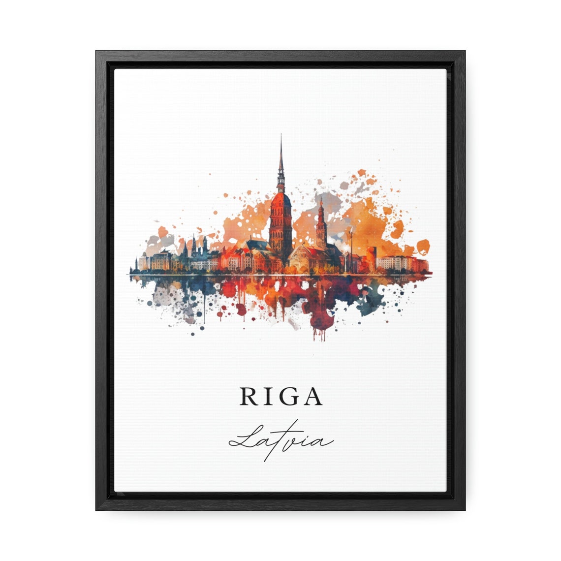 Riga Latvia Travel Poster, Custom Text Wall Art - Image 2