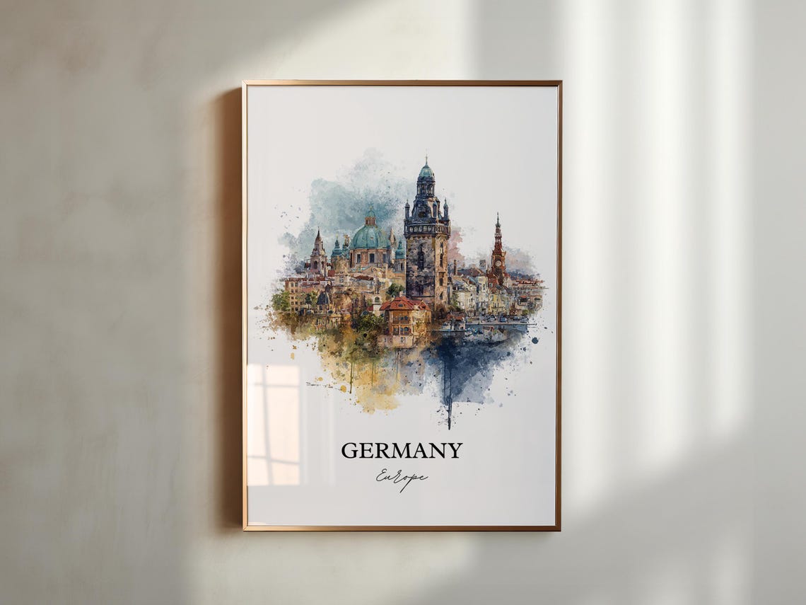 Germany Watercolor Travel Poster, Europe Art Print - Image 5