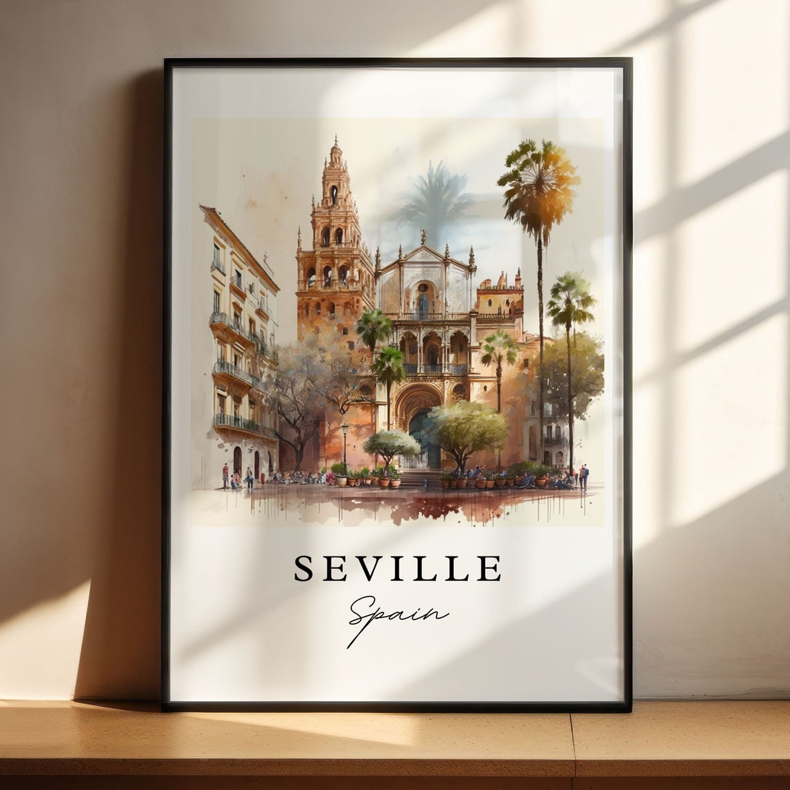 Seville Spain Travel Poster, Custom Text Personalized - Image 4
