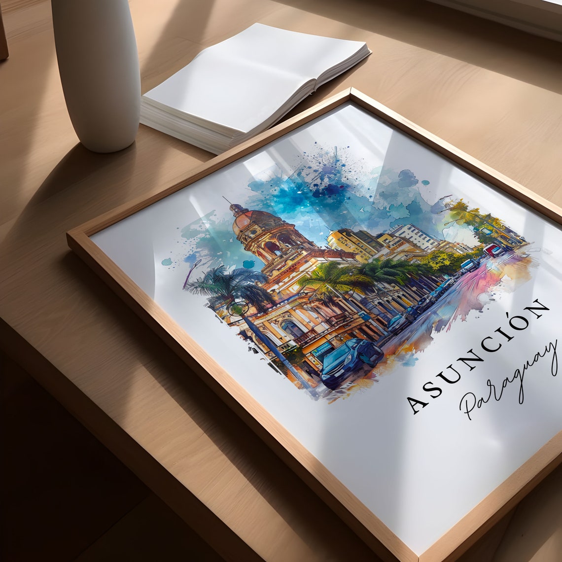 Asuncion Wall Art Paraguay Print Wedding Gift Birthday Present Custom Text Perfect - Image 5