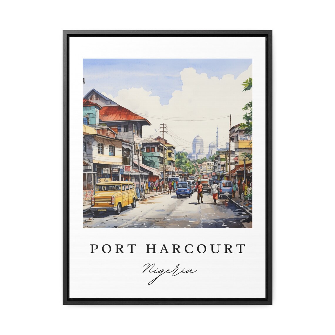 Port Harcourt Traditional Travel Art Poster, Nigeria - Image 2