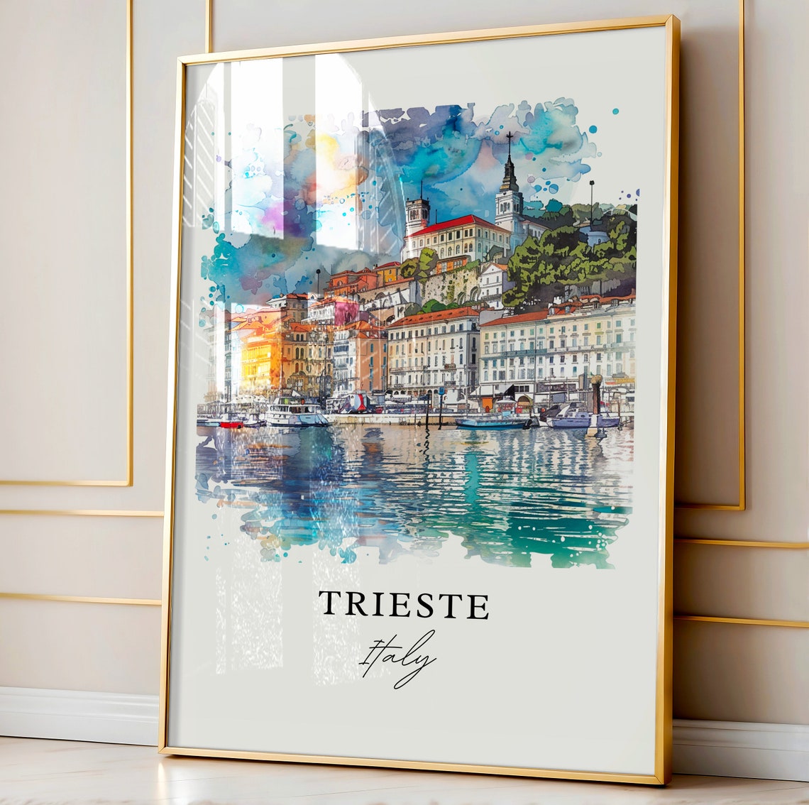 Trieste Italy Watercolor Travel Poster, Italy Print - Image 4