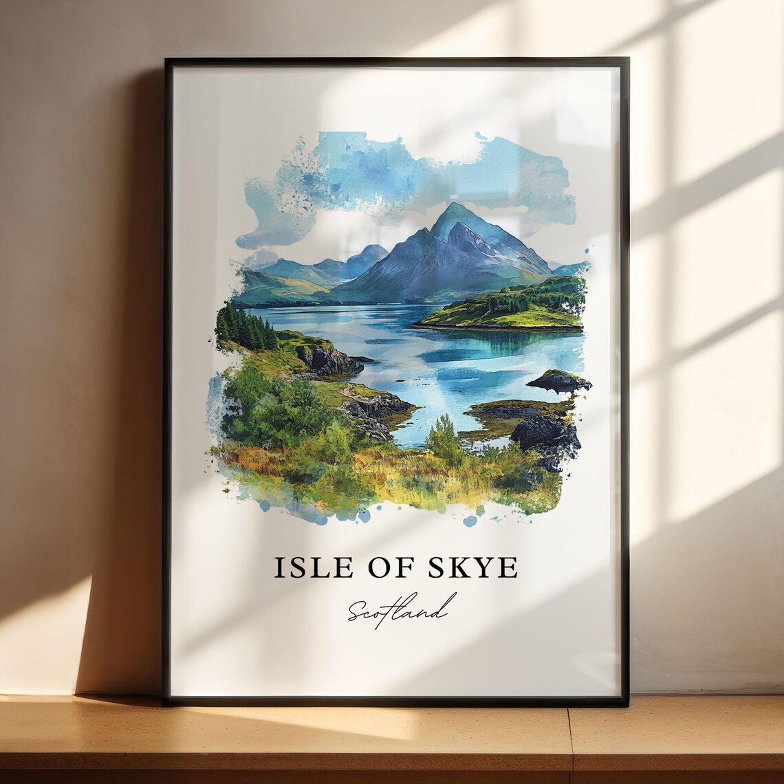 Isle of Skye Mountain Loch Watercolor Scotland Travel Poster - Image 4