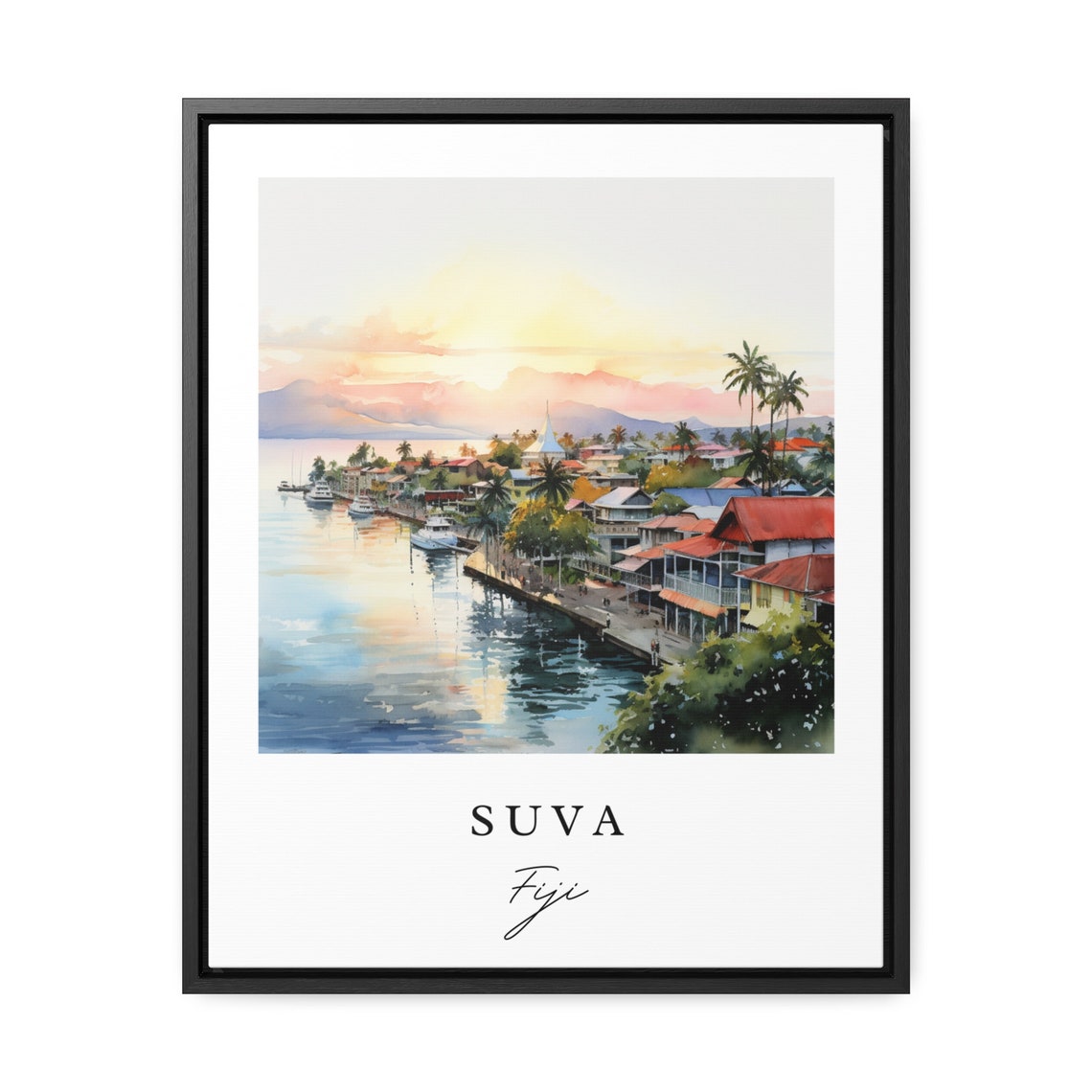 Suva Fiji Personalized Travel Poster, Custom Text - Image 2